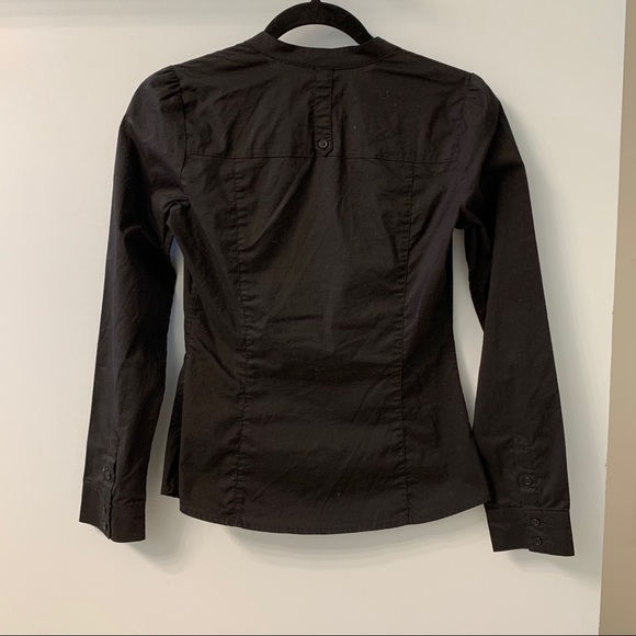 Dynamite Black Button up Dress Shirt (collarless) - Picture 2 of 2